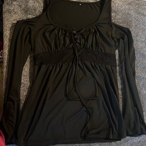 Black cold shoulder shirt